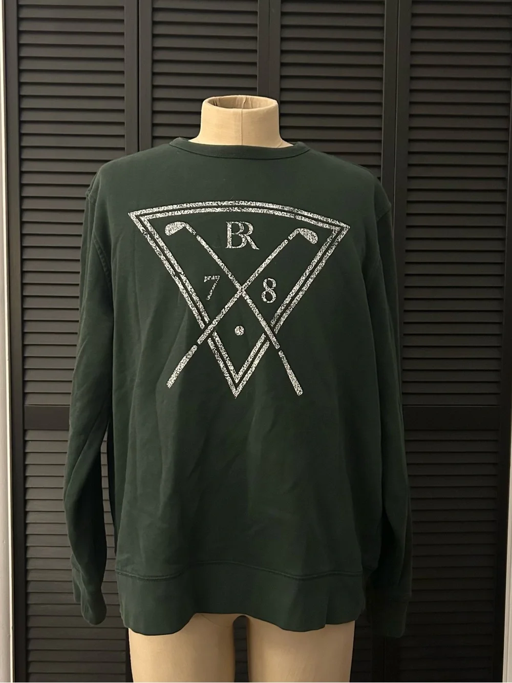 Banana Republic Dark Green Crewneck Sweatshirt with White Crest BR 78